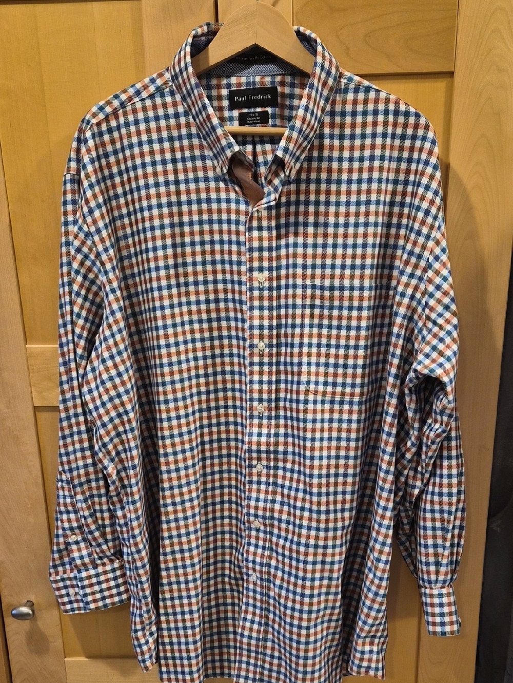 Paul Fredrick Multi-Color Check Button-Down Shirt